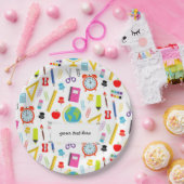 Schoolleraarspatroon kleurrijk papieren bordje (Feest)