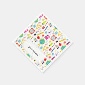 Schoolleraarspatroon kleurrijk servet (Hoek)