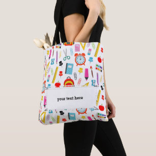 Schoolleraarspatroon kleurrijk tote bag