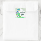 Schoolleraren Naam Dinosaur Roarsome Work Vierkante Sticker (Tas)