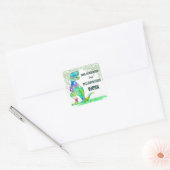 Schoolleraren Naam Dinosaur Roarsome Work Vierkante Sticker (Envelop)