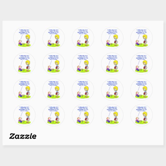 Schoolleraren spelling testsoftware ronde sticker (Vel)
