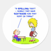 Schoolleraren spelling testsoftware ronde sticker (Voorkant)
