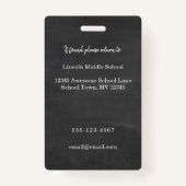 Schoollerarenidentificatieschema aanpassen badge (Achterkant)