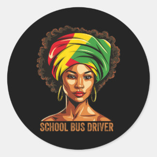 Schoolleraut Afro Afrikaans Amerikaanse Zwarte Ges Ronde Sticker