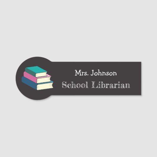 Schoollibrarian Faux Chalkboard Name Tag (Voorkant)
