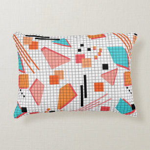 Schoolloze geometrische memphis vormt patroon s accent kussen