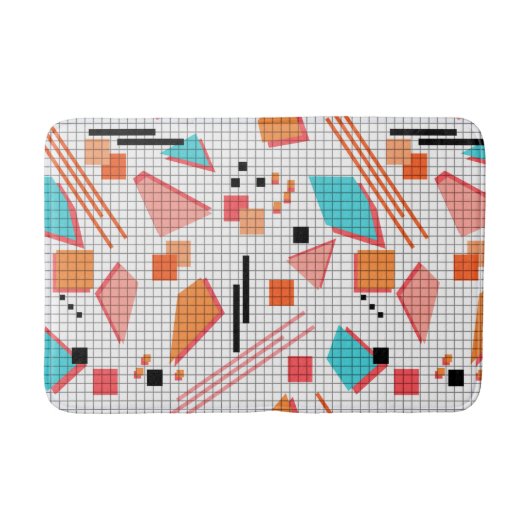 Schoolloze geometrische memphis vormt patroon s badmat (Voorkant)