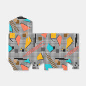 Schoolloze geometrische memphis vormt patroon s bedankdoosjes (Uitgevouwen)