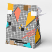 Schoolloze geometrische memphis vormt patroon s bedankdoosjes (Achterkant)