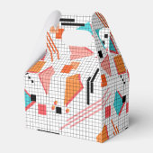 Schoolloze geometrische memphis vormt patroon s bedankdoosjes (Achterkant)