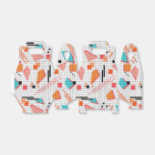 Schoolloze geometrische memphis vormt patroon s bedankdoosjes (Uitgevouwen)