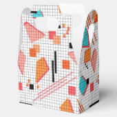 Schoolloze geometrische memphis vormt patroon s bedankdoosjes (Geopend)