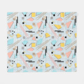 Schoolloze geometrische memphis vormt patroon s fleece deken (Voorkant (Horizontaal))