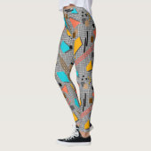 Schoolloze geometrische memphis vormt patroon s leggings (Links)