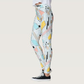 Schoolloze geometrische memphis vormt patroon s leggings (Links)