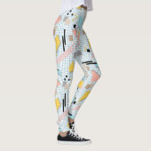 Schoolloze geometrische memphis vormt patroon s leggings (Rechts)