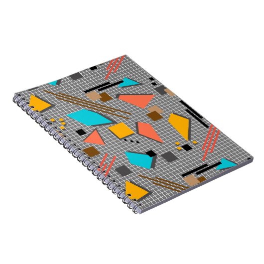 Schoolloze geometrische memphis vormt patroon s notitieboek (Rechterzijde)