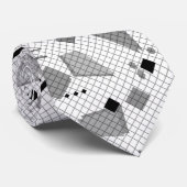 Schoolloze geometrische memphis vormt patroon s stropdas (Opgerold)