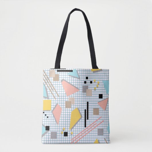 Schoolloze geometrische memphis vormt patroon s tote bag (Voorkant)