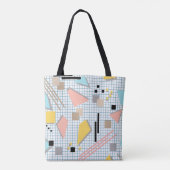 Schoolloze geometrische memphis vormt patroon s tote bag (Achterkant)