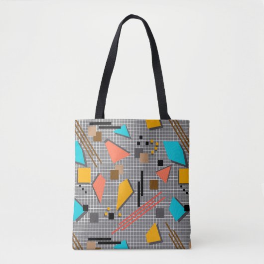 Schoolloze geometrische memphis vormt patroon s tote bag (Voorkant)