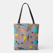 Schoolloze geometrische memphis vormt patroon s tote bag (Achterkant)