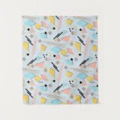 Schoolloze geometrische memphis vormt patroon s wandkleed (Voorkant)