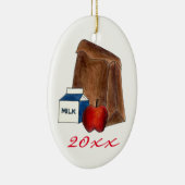 Schoollunch Apple Favoriete Teacher Gift Keramisch Ornament (Rechts)