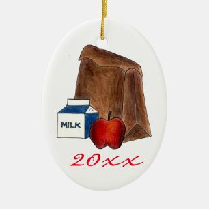 Schoollunch Apple Favoriete Teacher Gift Keramisch Ornament