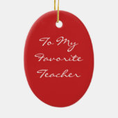 Schoollunch Apple Favoriete Teacher Gift Keramisch Ornament (Achterkant)