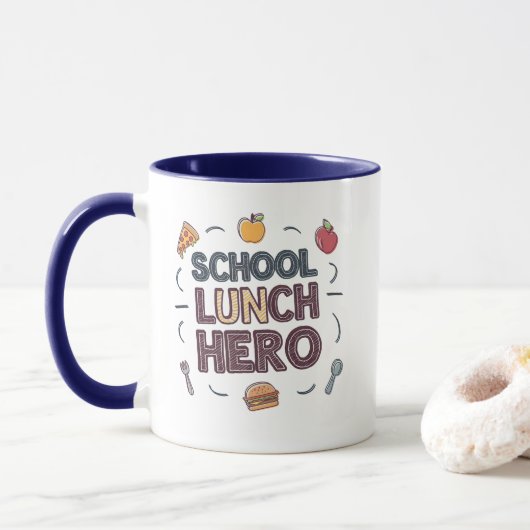 schoollunchheld mok (Met donut)