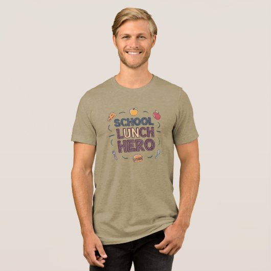 schoollunchheld Tri-Blend shirt (Voorkant volledig)