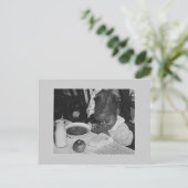 Schoollunchprogramma, jaren dertig briefkaart (Staand voorkant)