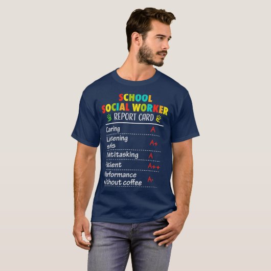 Schoolmaatschappelijk werker Funny Gift Tshirt voo (Voorkant volledig)