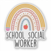 schoolmaatschappelijk werker | MSW LSW maatschappe Sticker (Voorkant)