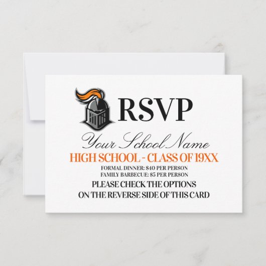 Schoolmascot class Reunion RSVP Kaartje (Voorkant)