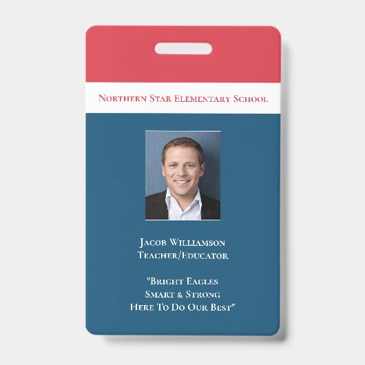 Schoolmedewerker Onderwijzer Leraar Badge (Voorzijde)