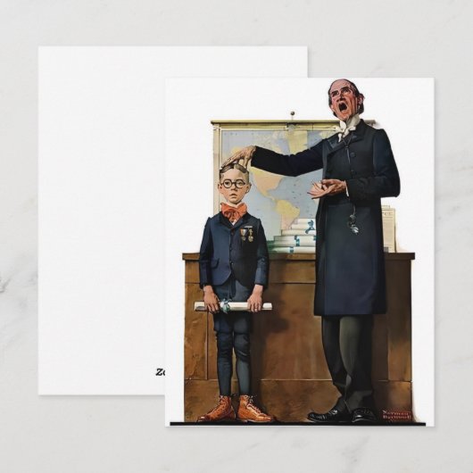 Schoolmeester - Norman Rockwell Feestdagenkaart (Voorkant / Achterkant)