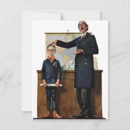 Schoolmeester - Norman Rockwell Feestdagenkaart