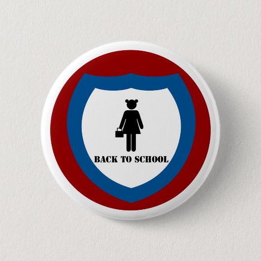 Schoolmeisje - Badge Ronde Button 5,7 Cm (Voorkant)