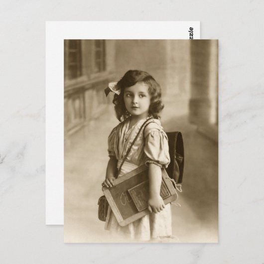  schoolmeisje briefkaart (Voorkant / Achterkant)