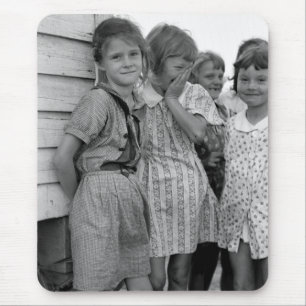 Schoolmeisjes in Grote Depressie, jaren '30 Muismat