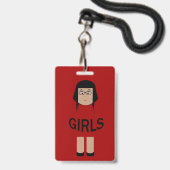 Schoolmeisjes kamer pasje badge (Voorzijde met lanyard)