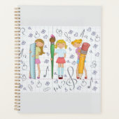 Schoolmeisjes met Oversized School Stationery Planner (Voorkant)