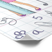 Schoolmeisjes met Oversized School Stationery Poster (Hoek)