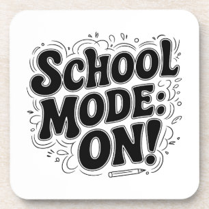 Schoolmodus: AAN! , geïnspireerd ontwerp Bier Onderzetter