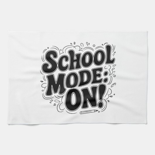 Schoolmodus: AAN! , geïnspireerd ontwerp Theedoek (Horizontaal)