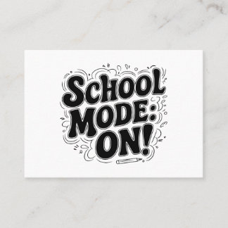 Schoolmodus: AAN! , geïnspireerd ontwerp Visitekaartje