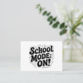 Schoolmodus: AAN! , geïnspireerd ontwerp Visitekaartje (Staand voorkant)